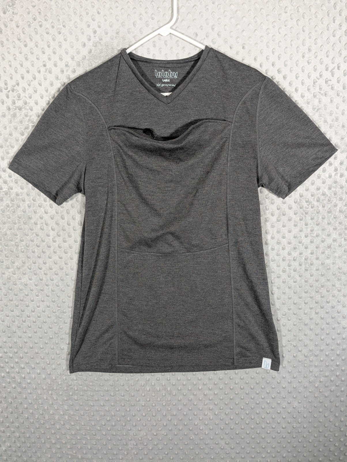 Lalabu Dad Shirt Men’s Large Gray Baby Carrier Kangaroo Pouch Newborn Infant