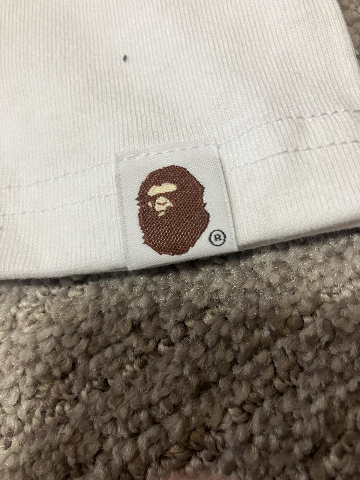 A Bathing Ape BAPE White Ape Head Graphic Logo Crew Neck T-Shirt Men's S gallery