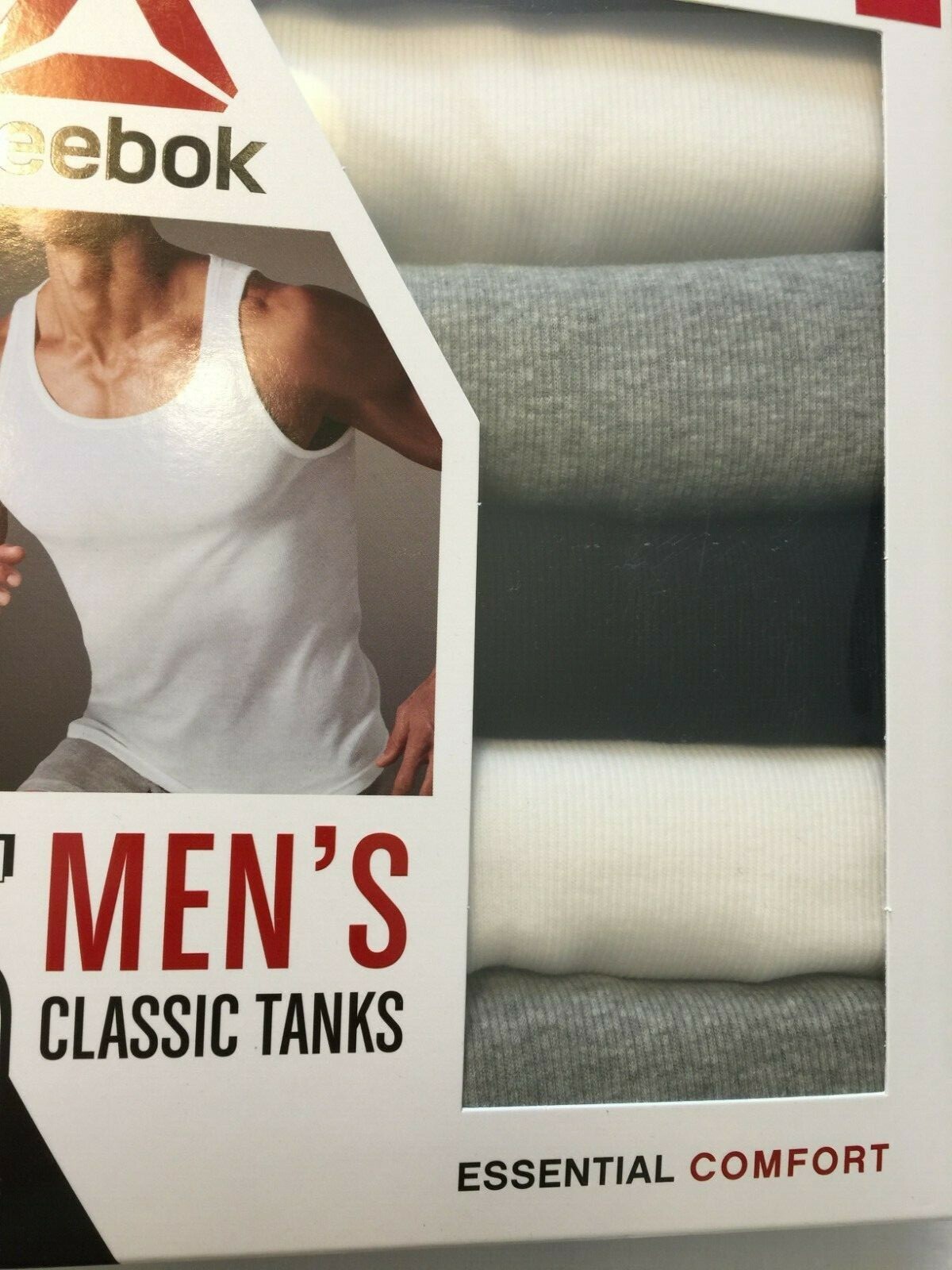 NWT 5 in the Box TANK T Tee Shirts Men Medium M Reebok Colored & White Classic gallery