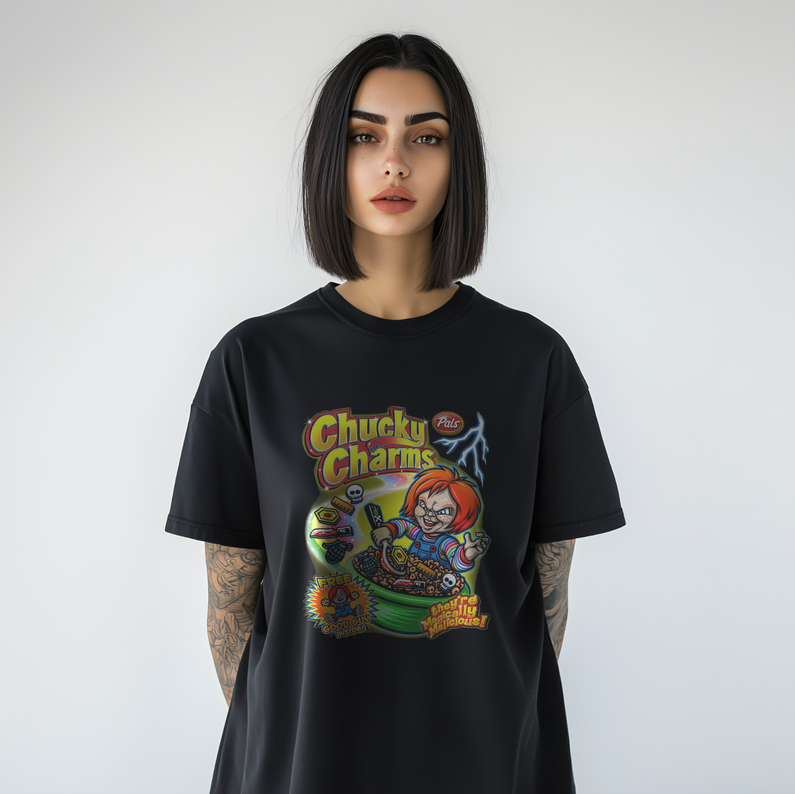 Chucky Charms Horror Cereal Parody T-Shirt – Funny Scary Movie Graphic Tee A101 gallery