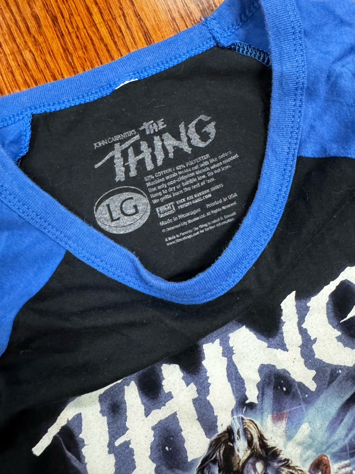 THE THING Fright Rags Horror Tshirt Large Baseball 3/4 SOLD OUT John Carpenter gallery