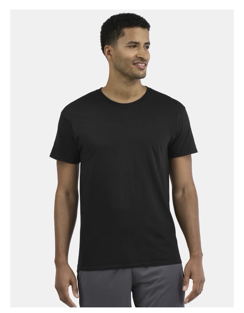 ATHLETIC WORKS Men’s L (42-44) Cotton Tee Short Sleeve Loose Fit • Rich Black