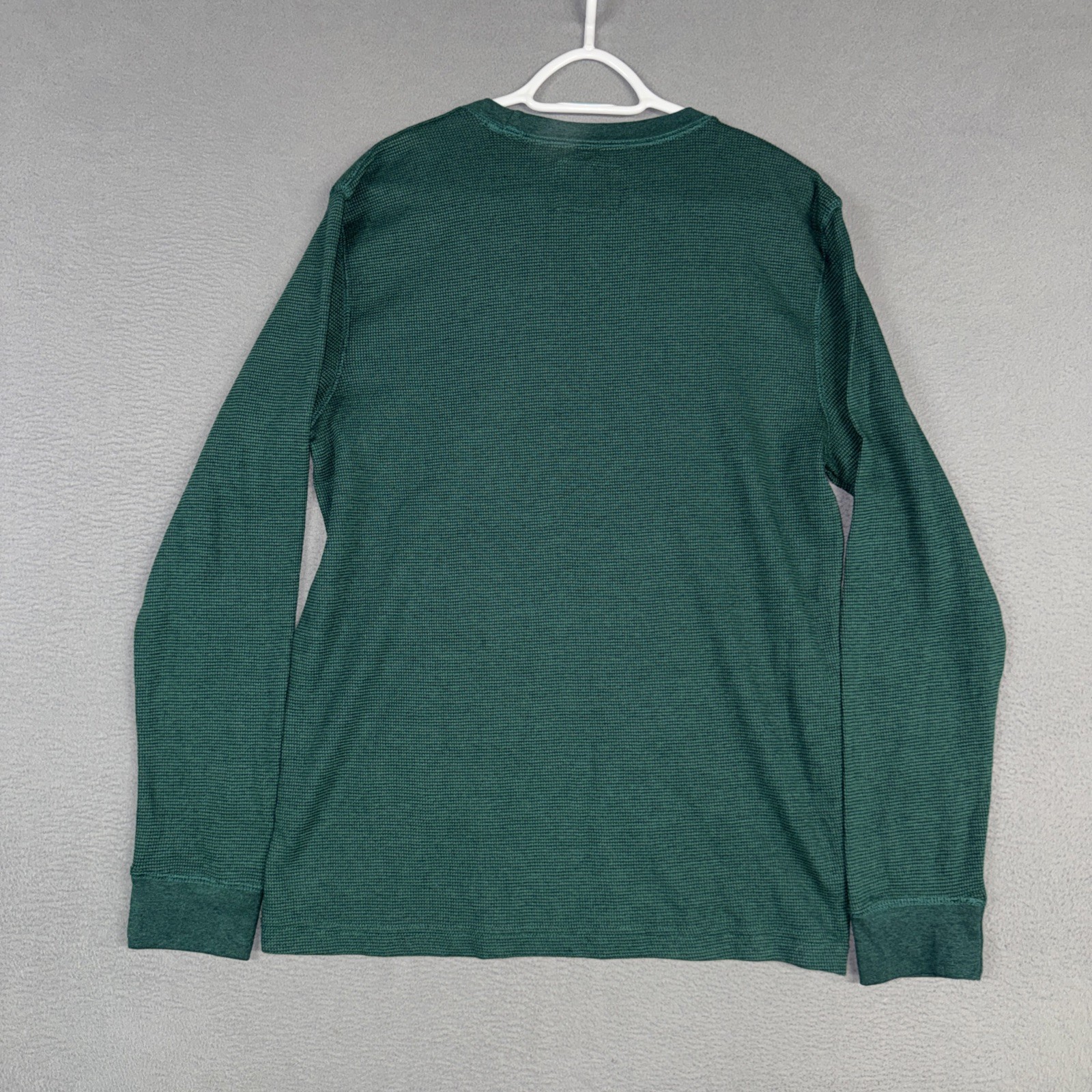 St Johns Bay Shirt Mens Large Green Super Soft Long Sleeve Waffle Knit Crew NWT gallery