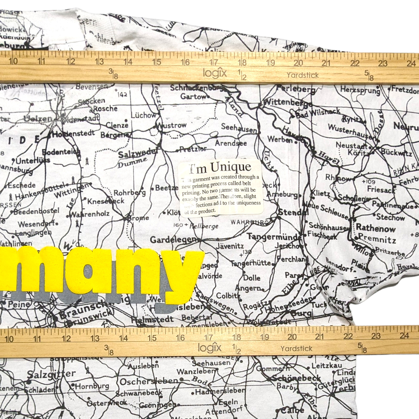 New Vintage Germany Map SCREEN STARS USA T Shirt XL All Over Print Puff Graphic gallery
