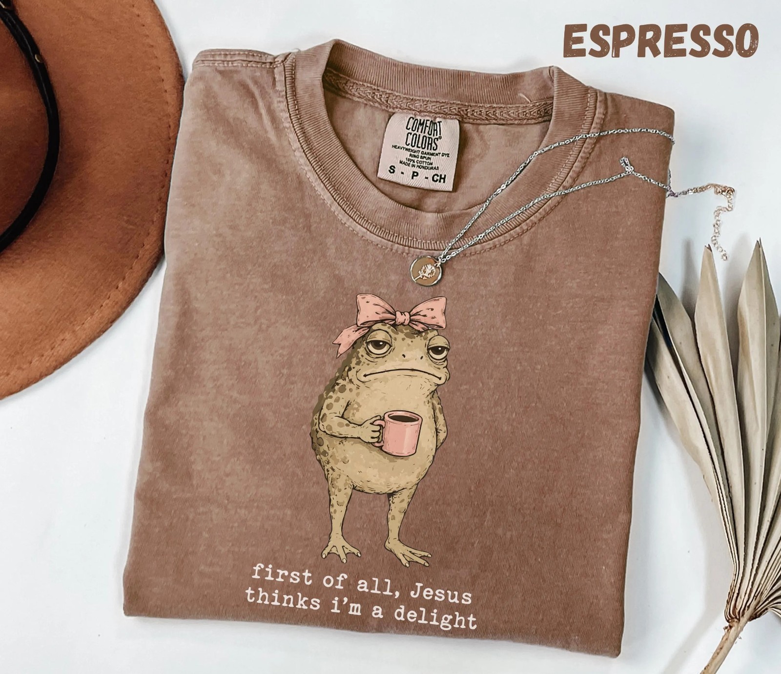 Christian Frog Shirt, Jesus Thinks I'm A Delight, Garment-dyed Tee T-Shirt gallery