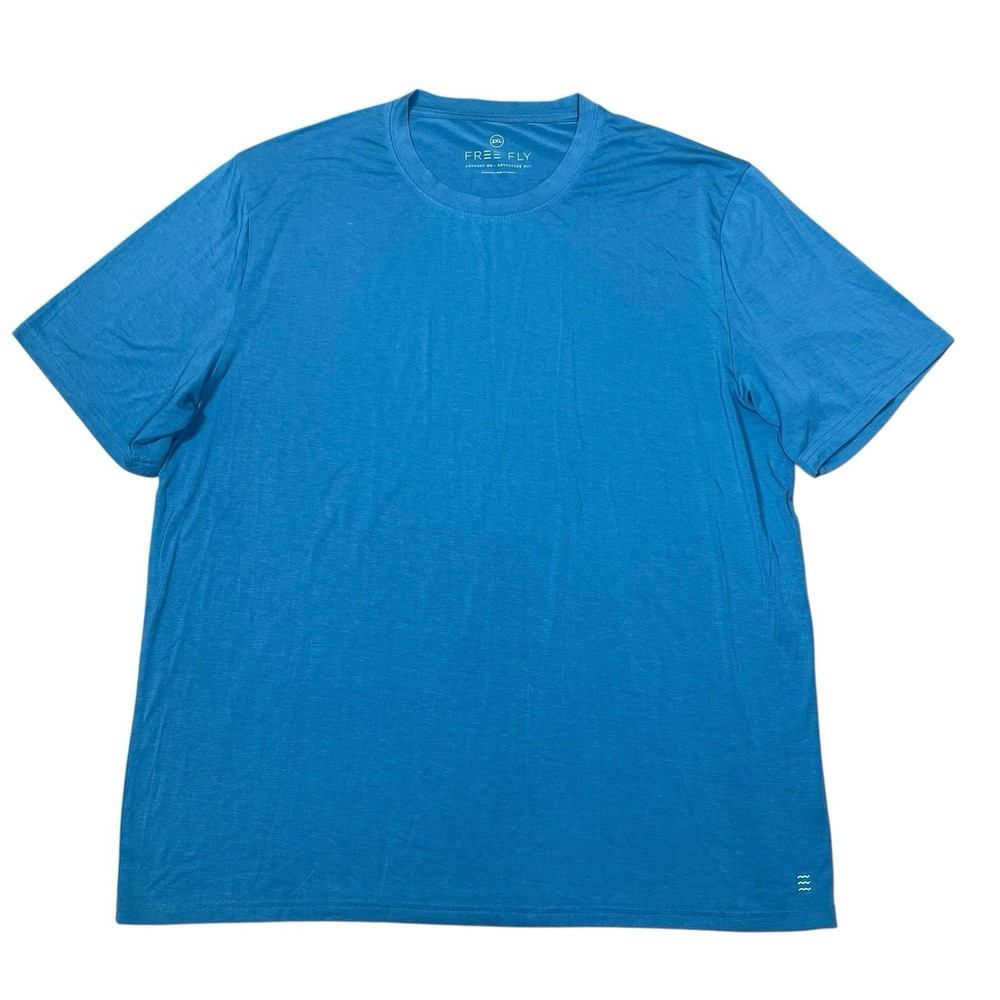 Free Fly Bamboo Viscose Blend Short Sleeve T-shirt Mens 2XL Blue Crewneck