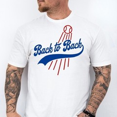 Back to Back CHAMPS | Los Angeles Baseball Ring Spun Pre-Shrunk Cotton T-Shirt