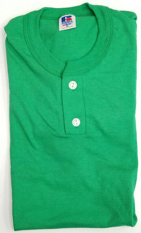 Vintage Russell Athletic Blank 2 Button Henley T-shirt Mens - Irregular gallery