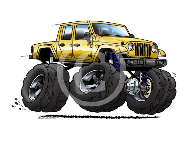 Gladiator JT Replica Off Road Cartoon T-Shirt #0610 jeep automotive art gallery