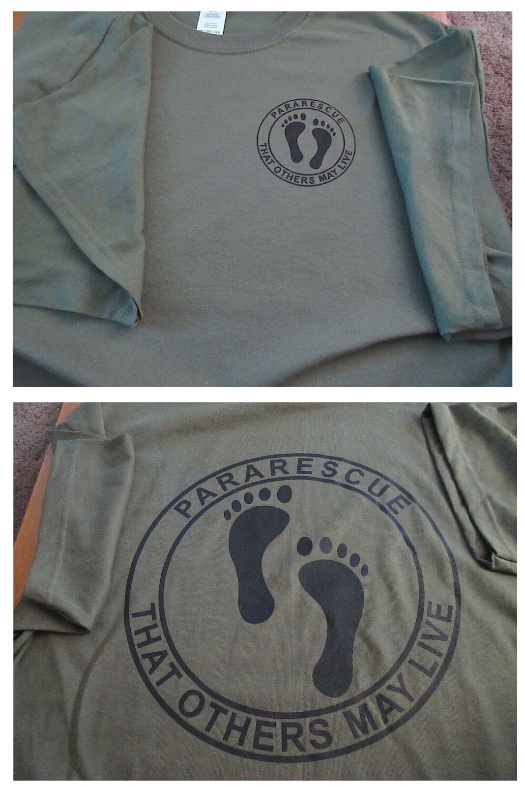 PARARESCUE That Others May Live USAF Silk Screen T-Shirt 2X Footprints Ultra 6oz