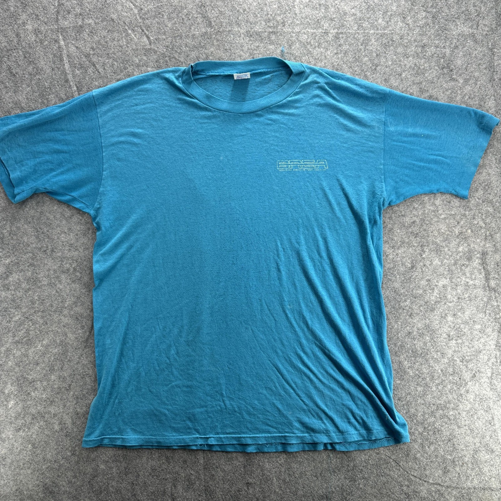 Vintage SERA Shirt Mens XL Blue Jerzees Made USA 50/50 Cotton Poly Soft Tee 90s