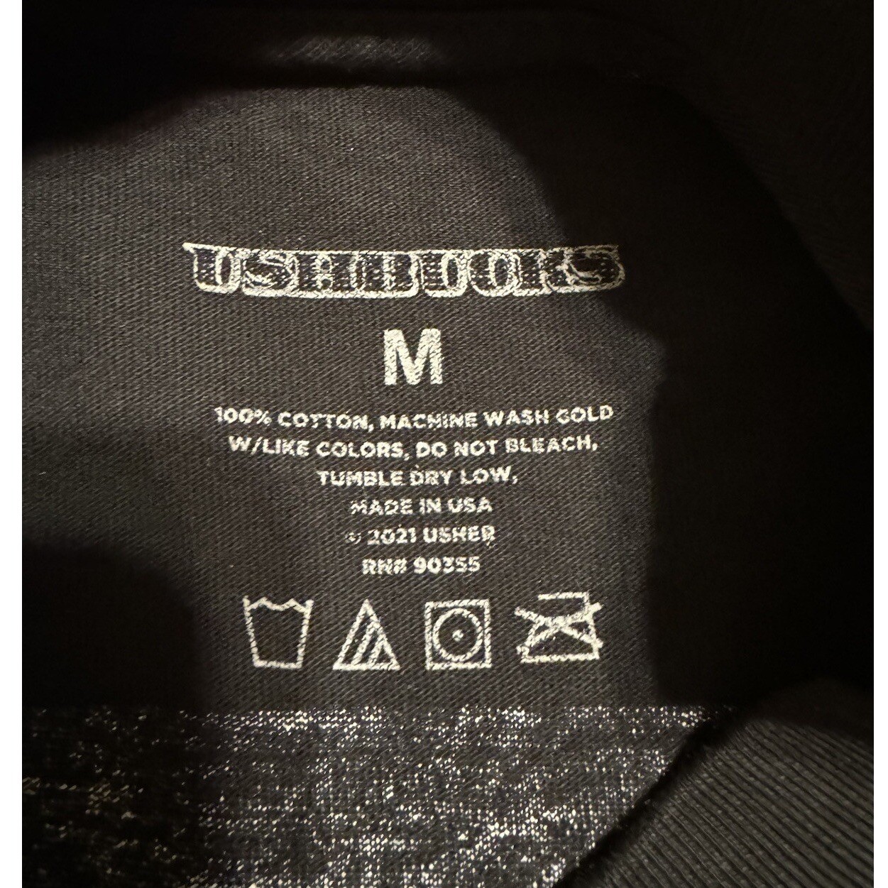 Usher Ushbucks Long Sleeve Shirt Mens M Black Thick Front Back Money Graphic gallery