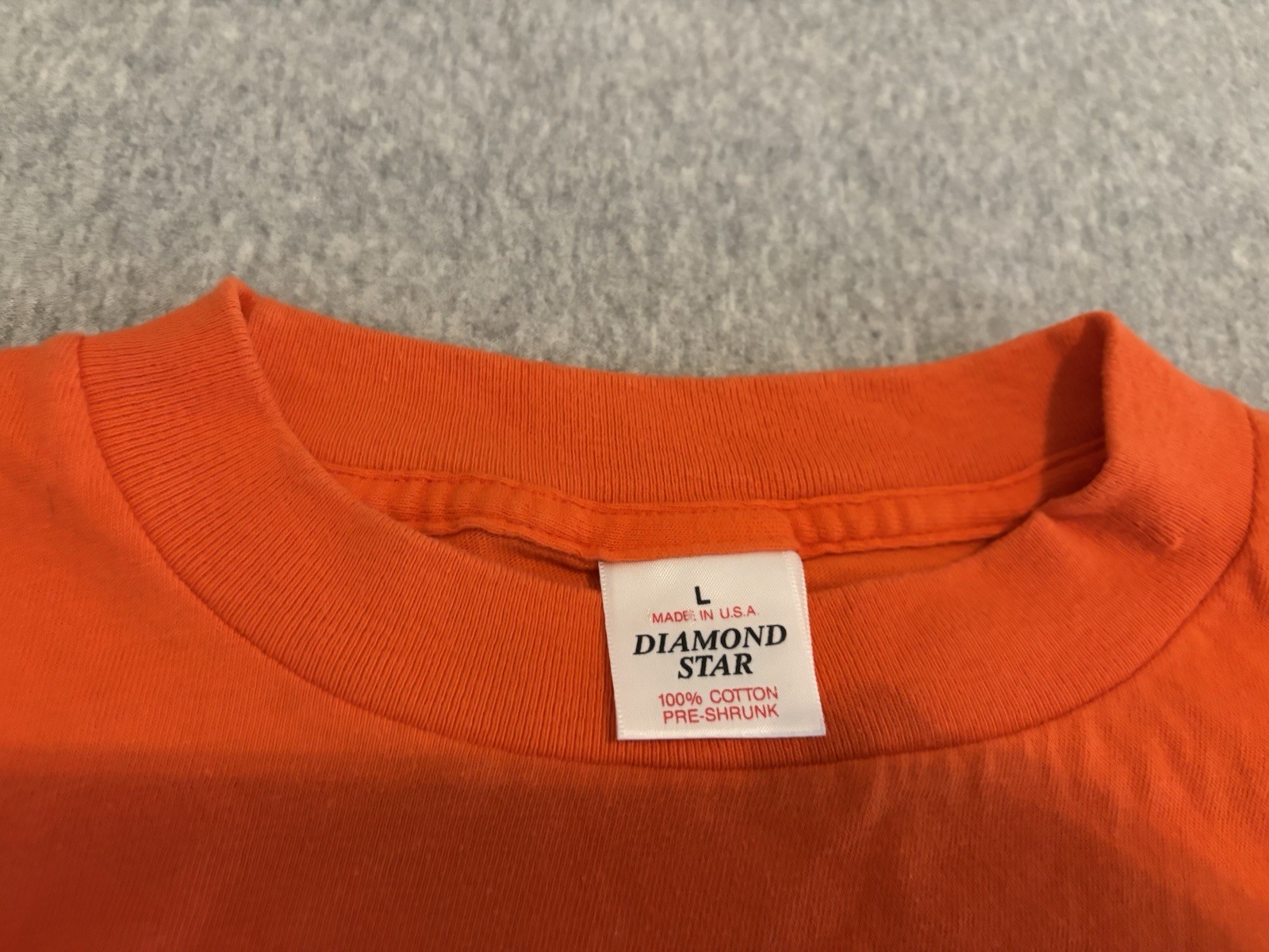 Vintage Diamond Star Skeleton Shuffle Halloween Orange Shirt Made in USA Large gallery