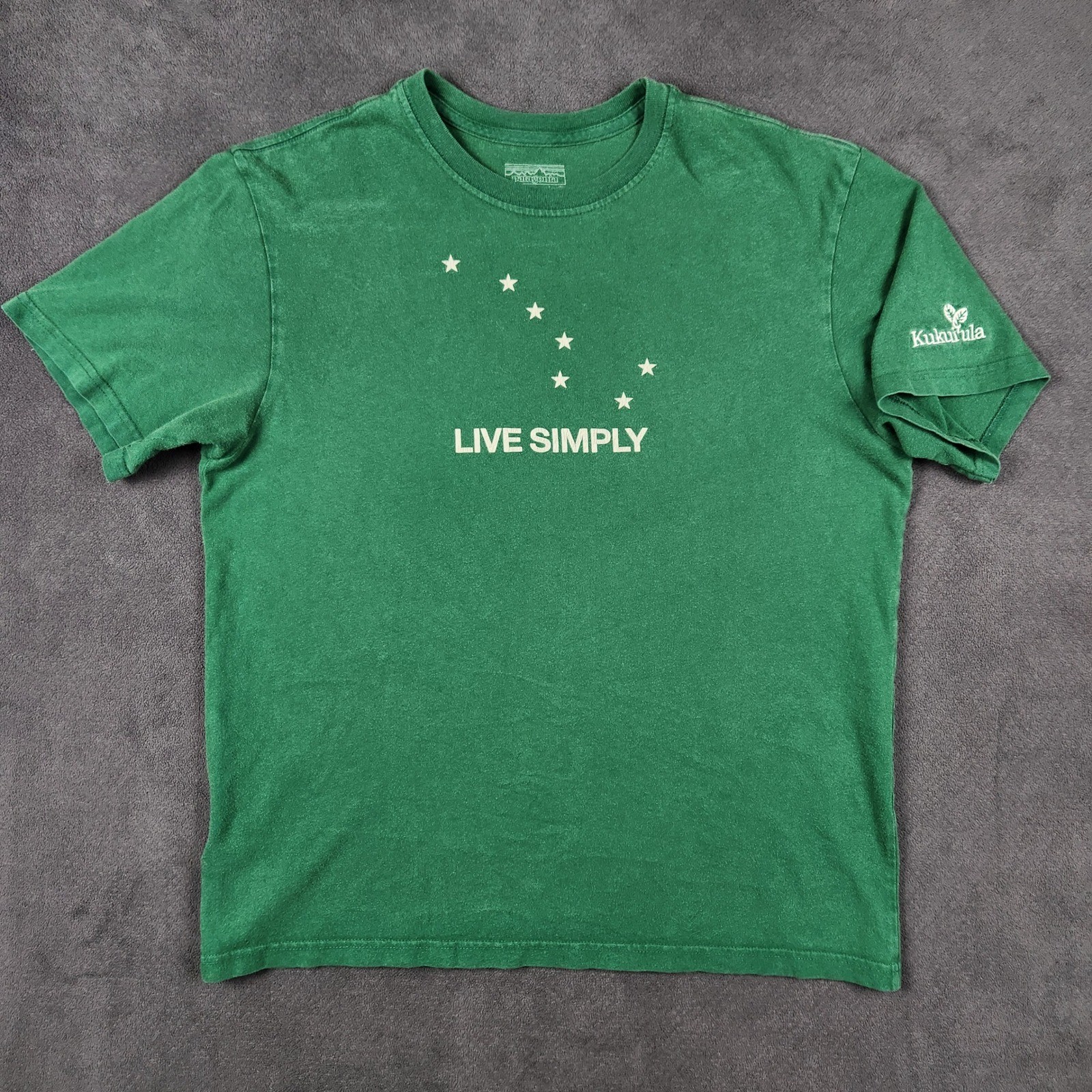 Patagonia Shirt Mens Medium Green Live Simply Big Dipper Short Sleeve Tee USA