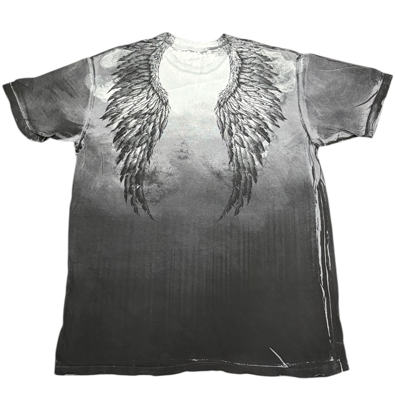 Rare $56 AFFLICTION Silver UPWARD Short Sleeve Slim Fit Y2K Mens T-shirt 3XL NWT gallery