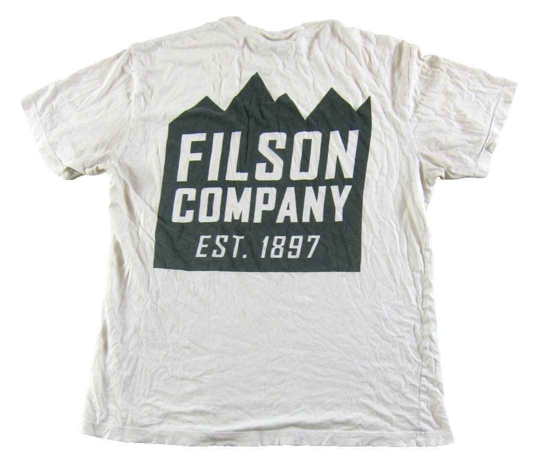 Filson Company Est. 1897 Green Off White Worn In Distressed T-Shirt Men Medium