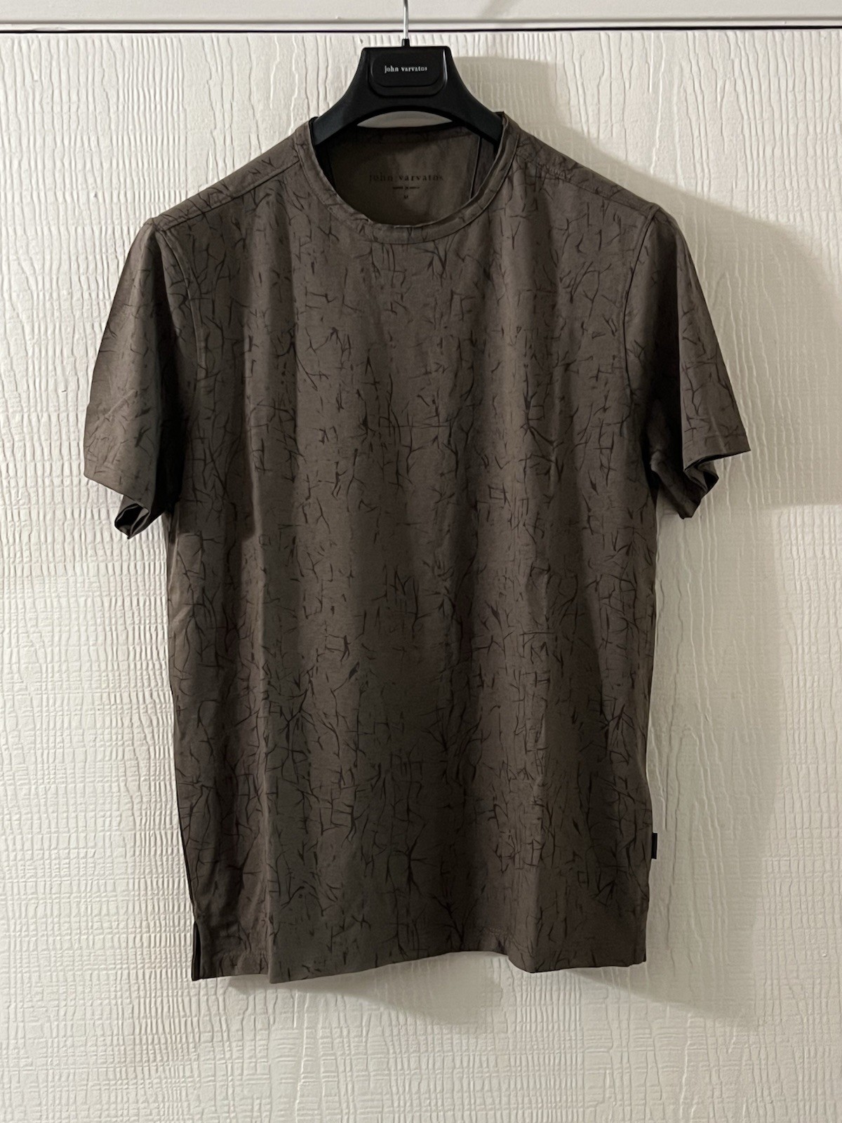 John Varvatos Luxury Shirt - Twine Brown - Raw Cut Edges - Crinkle - Vtg 2023 gallery