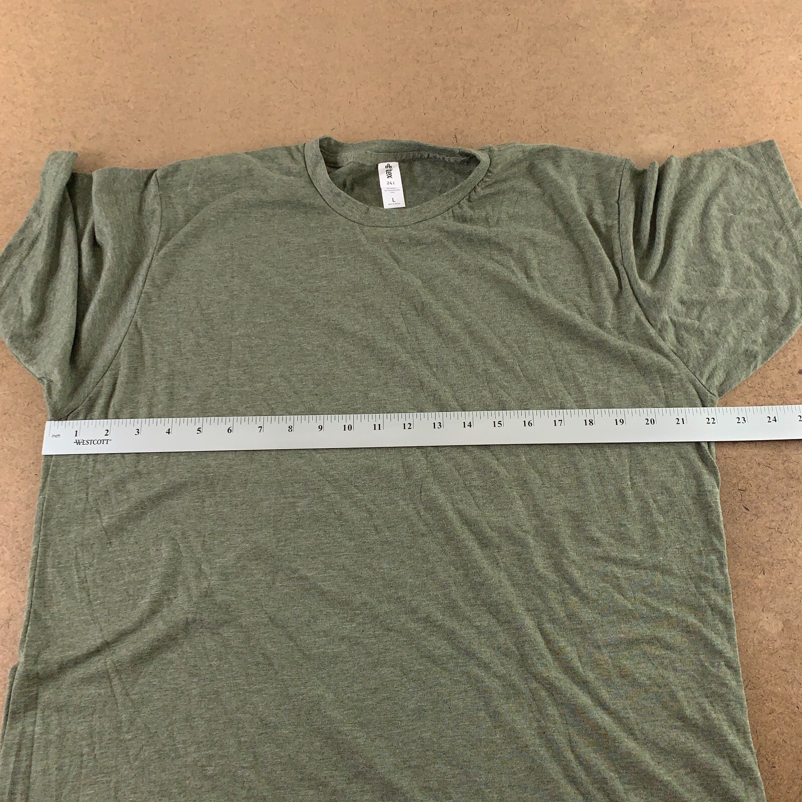 Tultex Men's Size Large Green Heather Short Sleeve Crew Neck T-Shirt New gallery