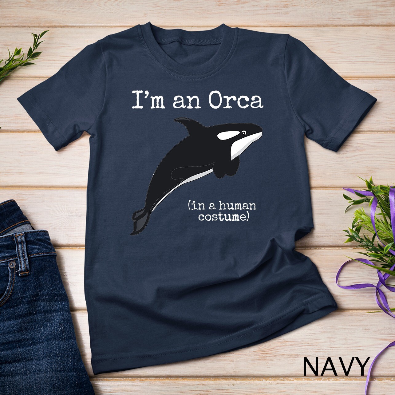 Orca Killer Whale Costume I'm an Orca in a Human Costume Unisex T-shirt gallery