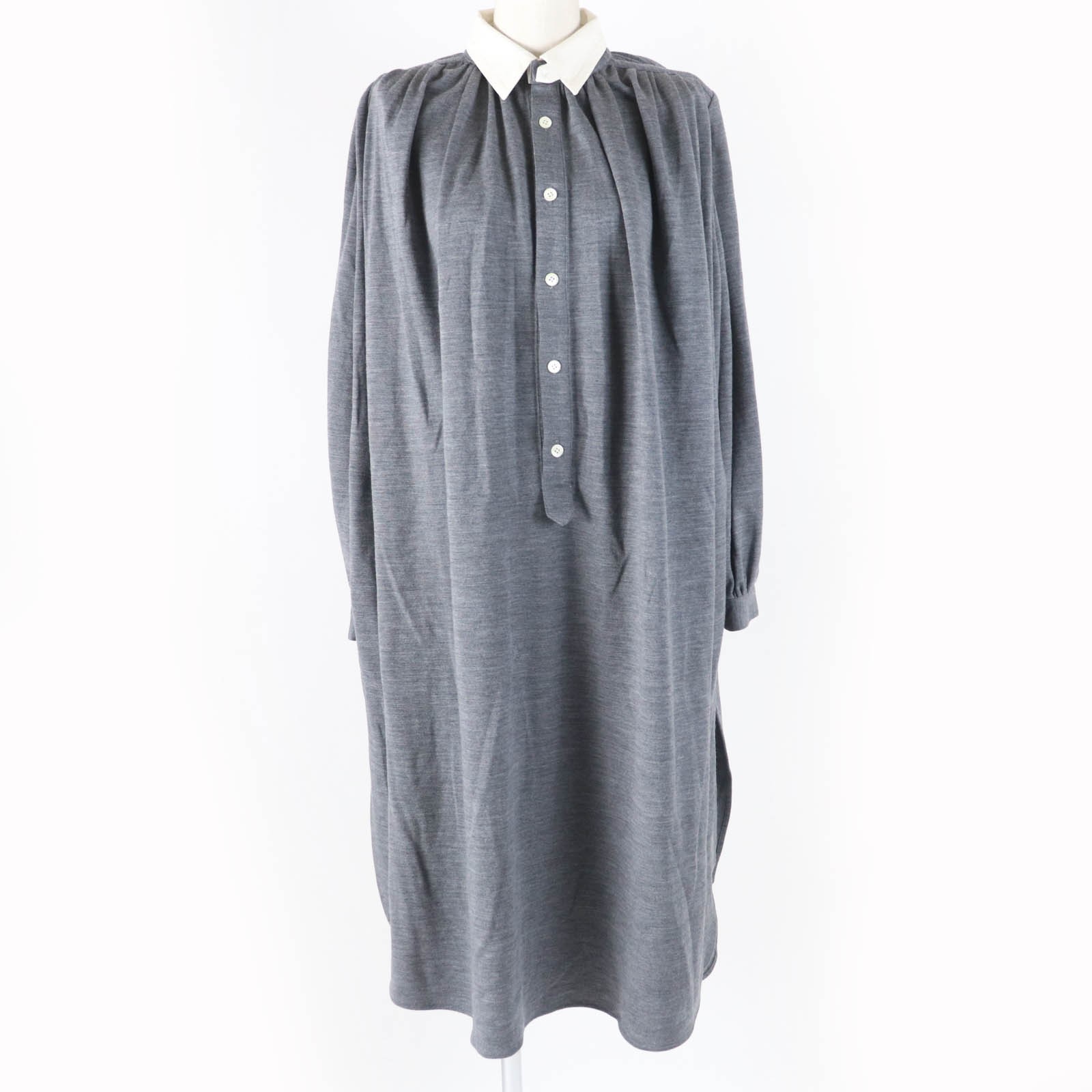 Great FUMIKA UCHIDA one piece Ponte jersey shirt gray wool Women 36 FU-G-0P001