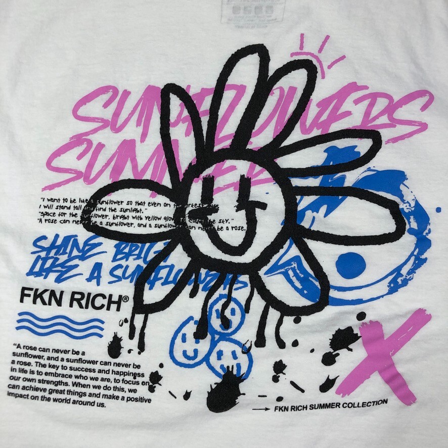 FKN Rich T Shirt Men XL White Graffiti Streetwear Modern Art Summer Collection gallery