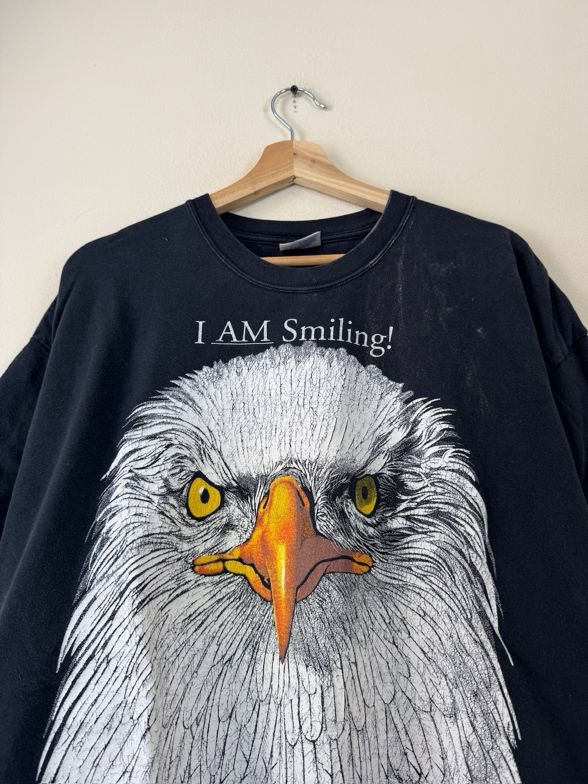 Vintage 90’s Nature Animals Bald Eagle Alaska Travel Black Tee Shirt - 2XL gallery