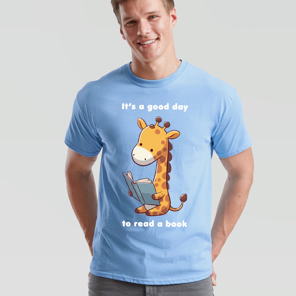 World Book Day Giraffe Reading Mens Womens T Shirt It Is a Good to Read a Book gallery