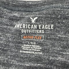 American Eagle Active Flex Henley Mens L Gray Heather Long Sleeve Base Layer Top