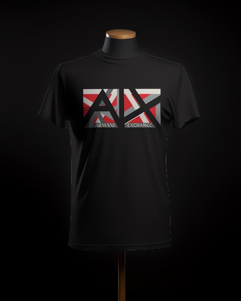 Armani Exchange Red/Black Logo Cotton Crew Neck Short Sleeve Men's T-Shirt gallery