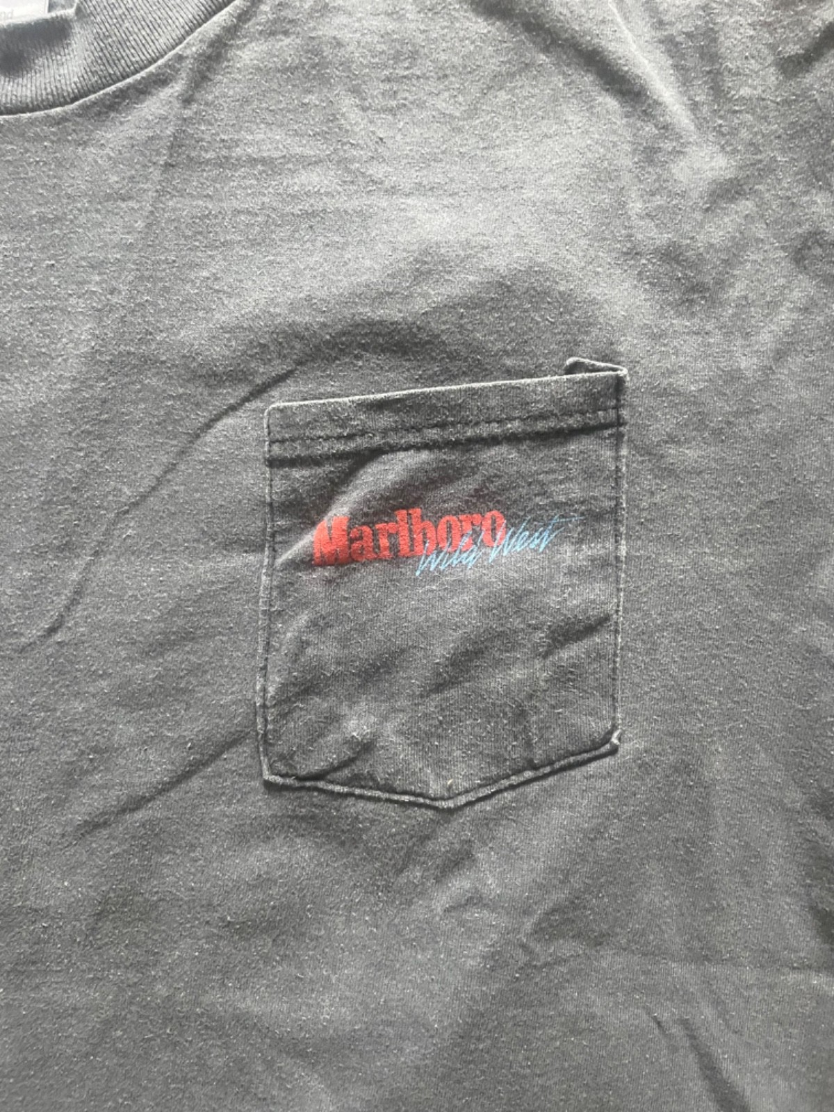 Vintage Tultex Marlboro Graphic T-Shirt Gray Cowboy Western Single Stitch Size L gallery