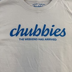 Chubbies Shirt Mens Medium White Blue The Weekend Has Arrived Graphic Tee Adult
