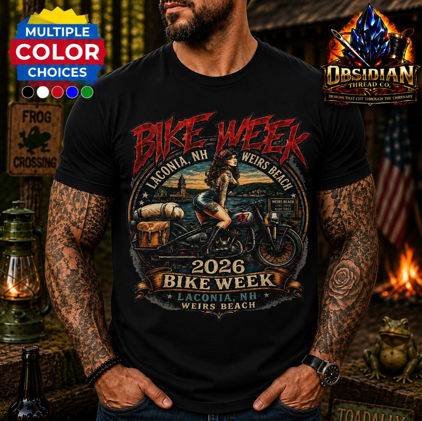 Laconia Bike Week 2026 Weirs Beach NH Motorcycle Rally Biker T-Shirt 103rd gallery