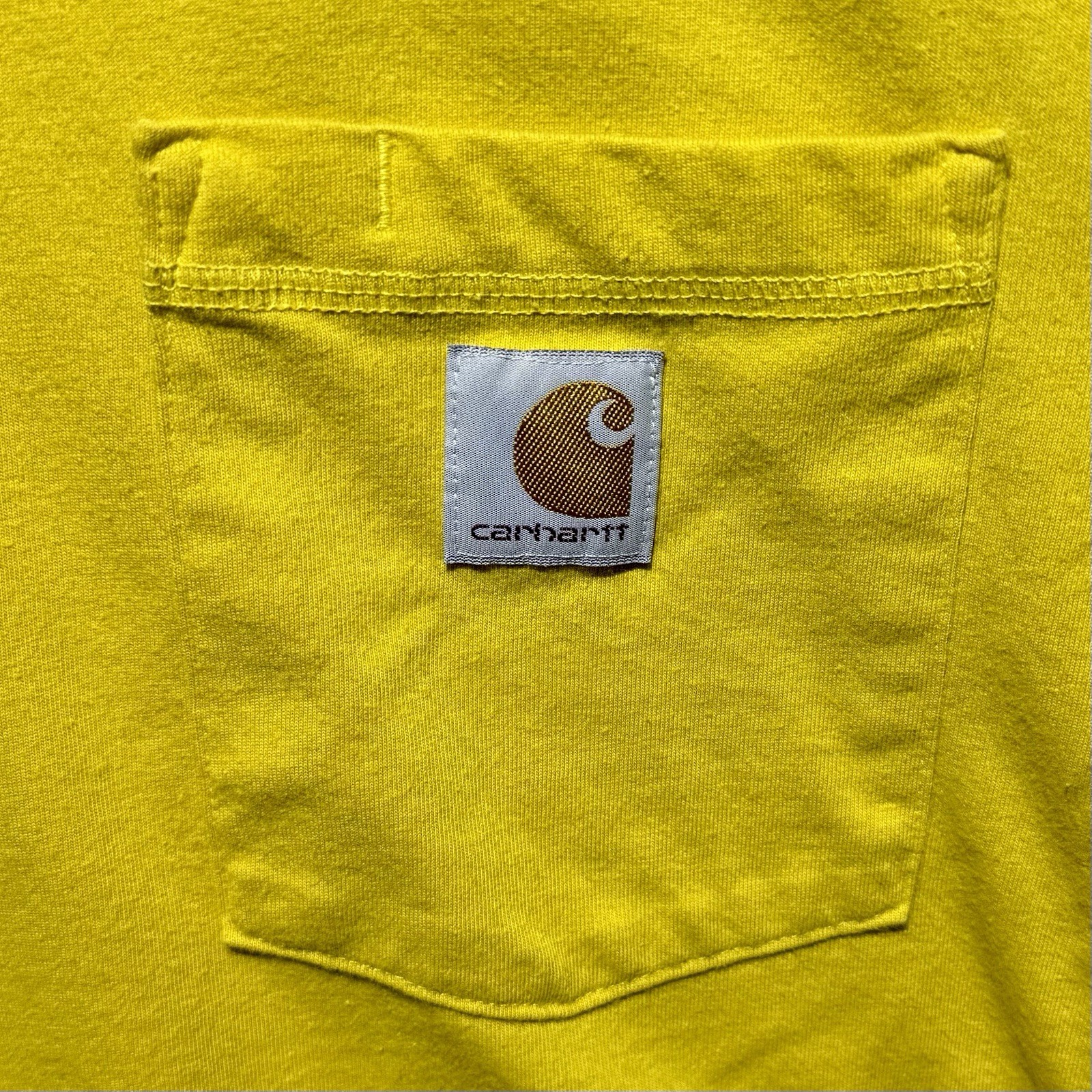 Carhartt Force Pocket Tee Mens Small Yellow Relaxed Fit Short Sleeve Shirt gallery