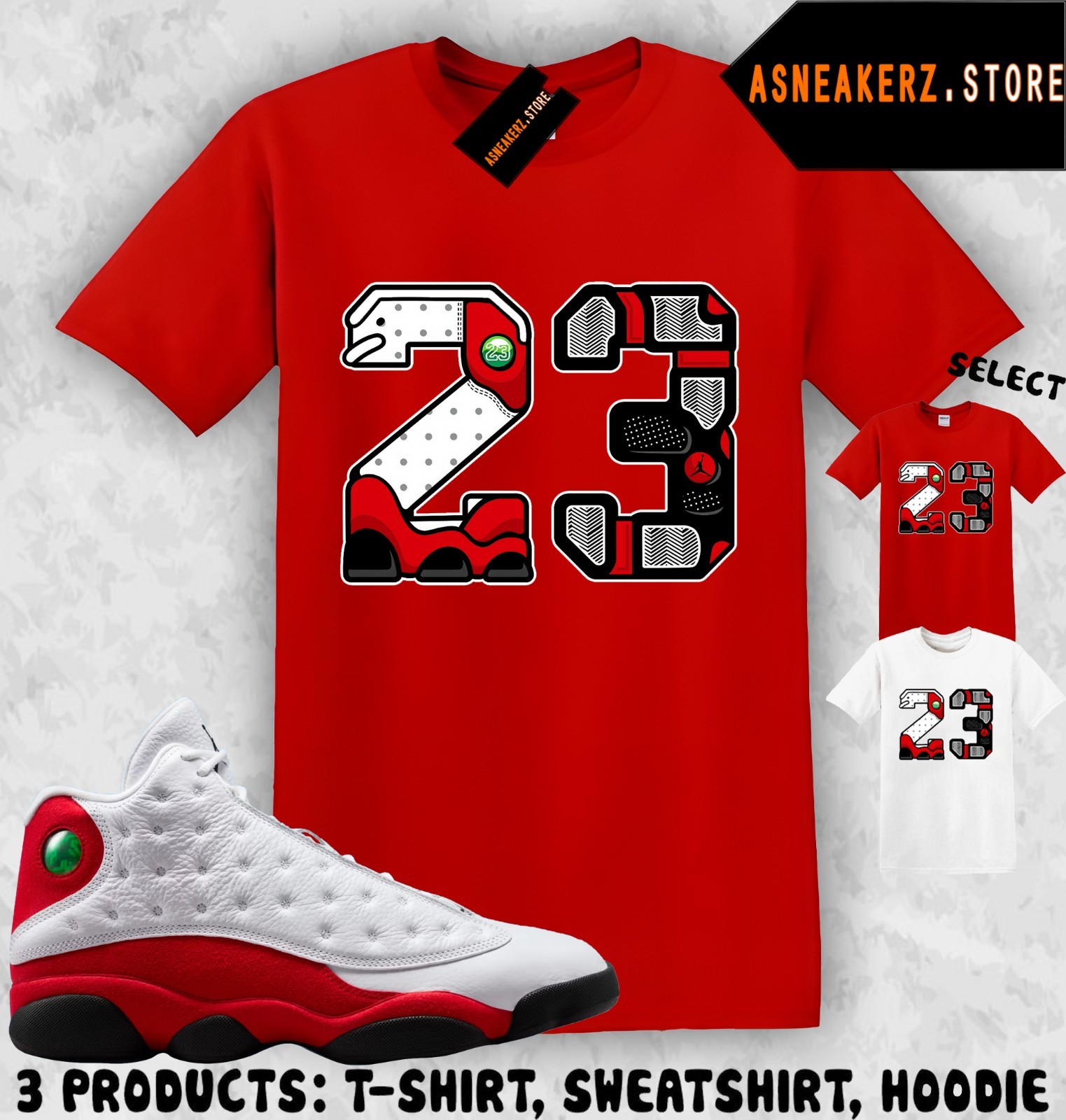 Tee Shirt Matching AJ 13 Chicago 2026 To Match Sneaker Retro Number 23 T-Shirt gallery