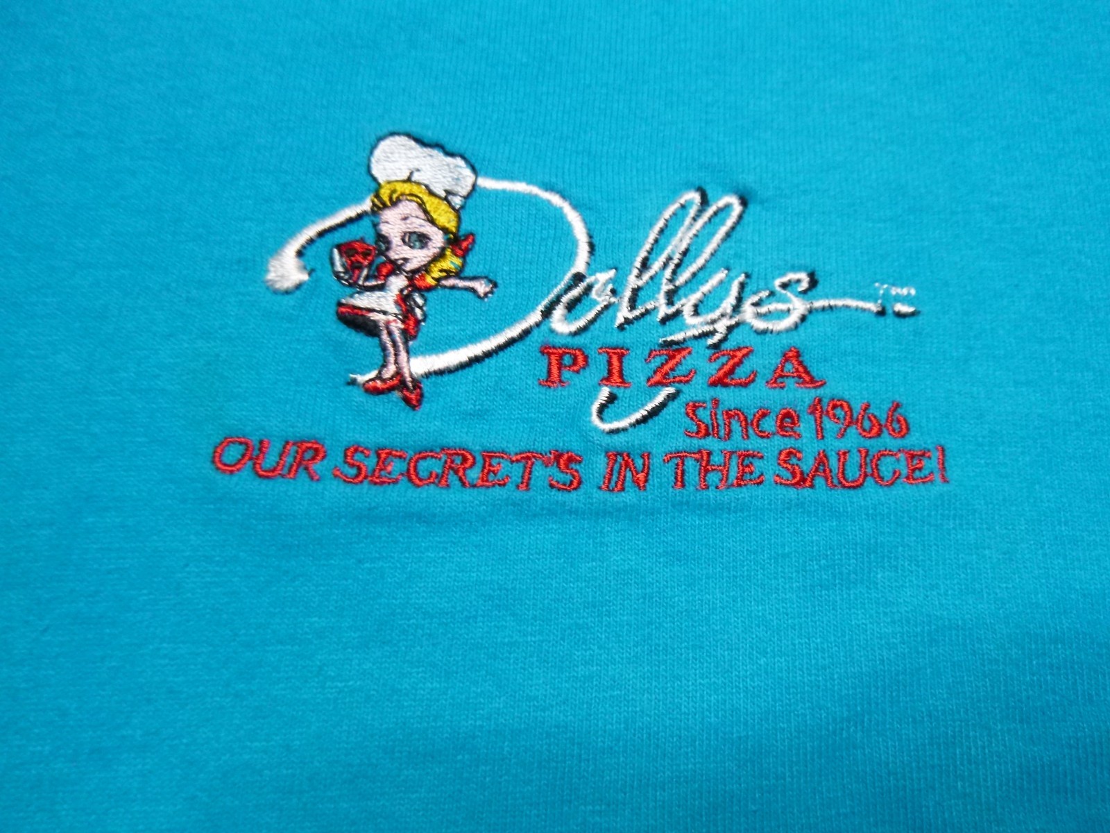 Vtg Fruit of The Loom Cotton T Shirt Dollys Pizza Sgl Stitch Emb Logo Sz XL gallery