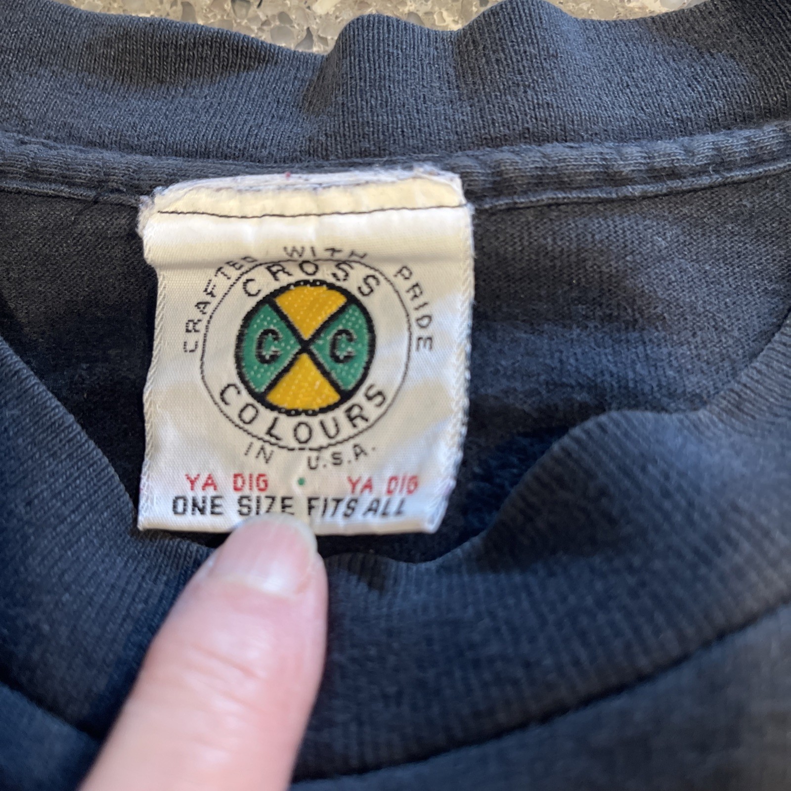 Vintage Cross Colours Shirt 90's Single Stitch Black T-shirt Size M/L *See Pics* gallery
