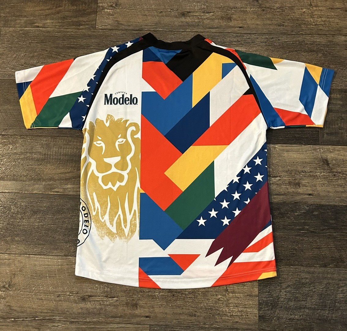 Y2K Modelo Cerveza Beer Racing Jersey Men’s XL Flags All Over Print Graphic gallery
