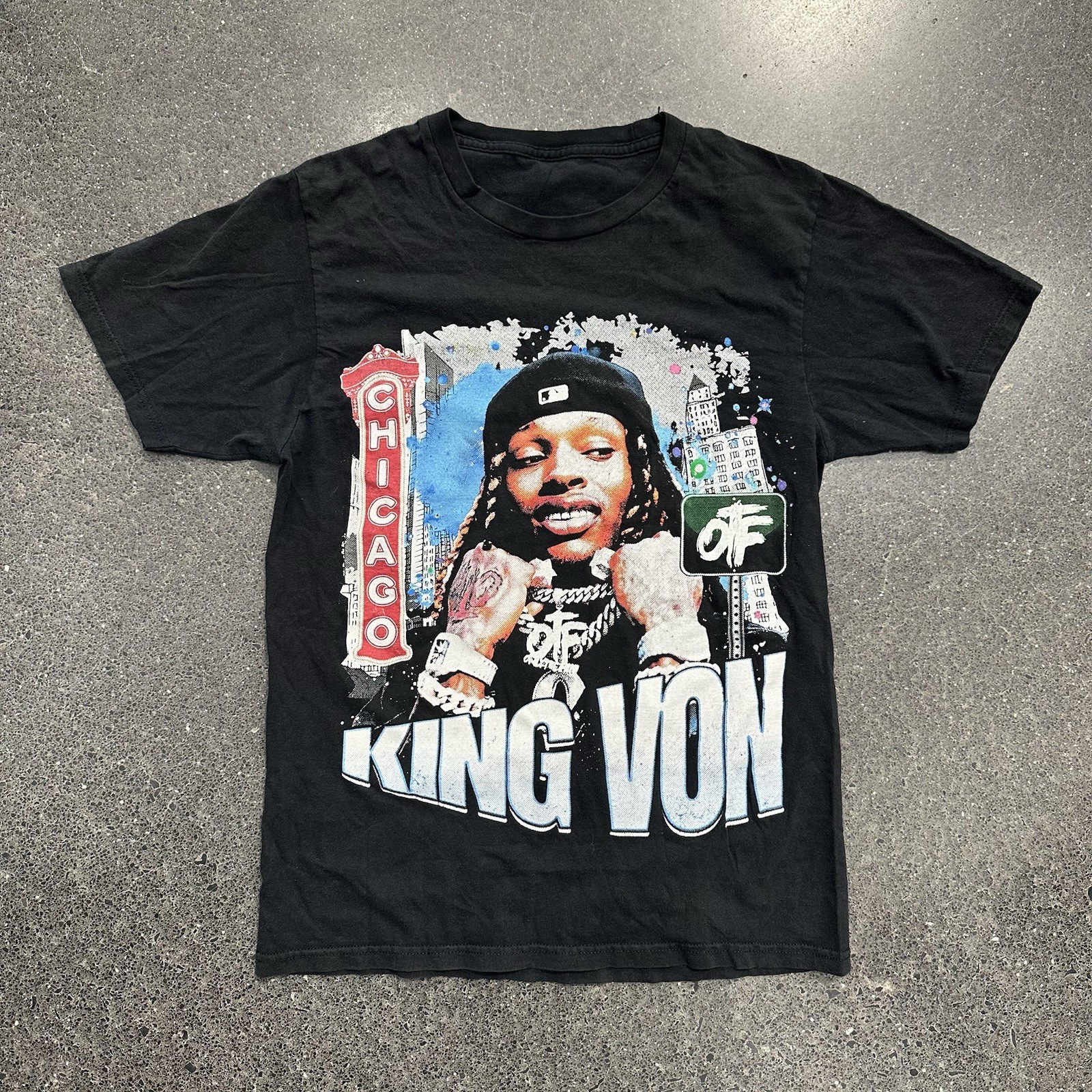 King Von OTF Hip Rap Adult Small/Medium Black T Shirt