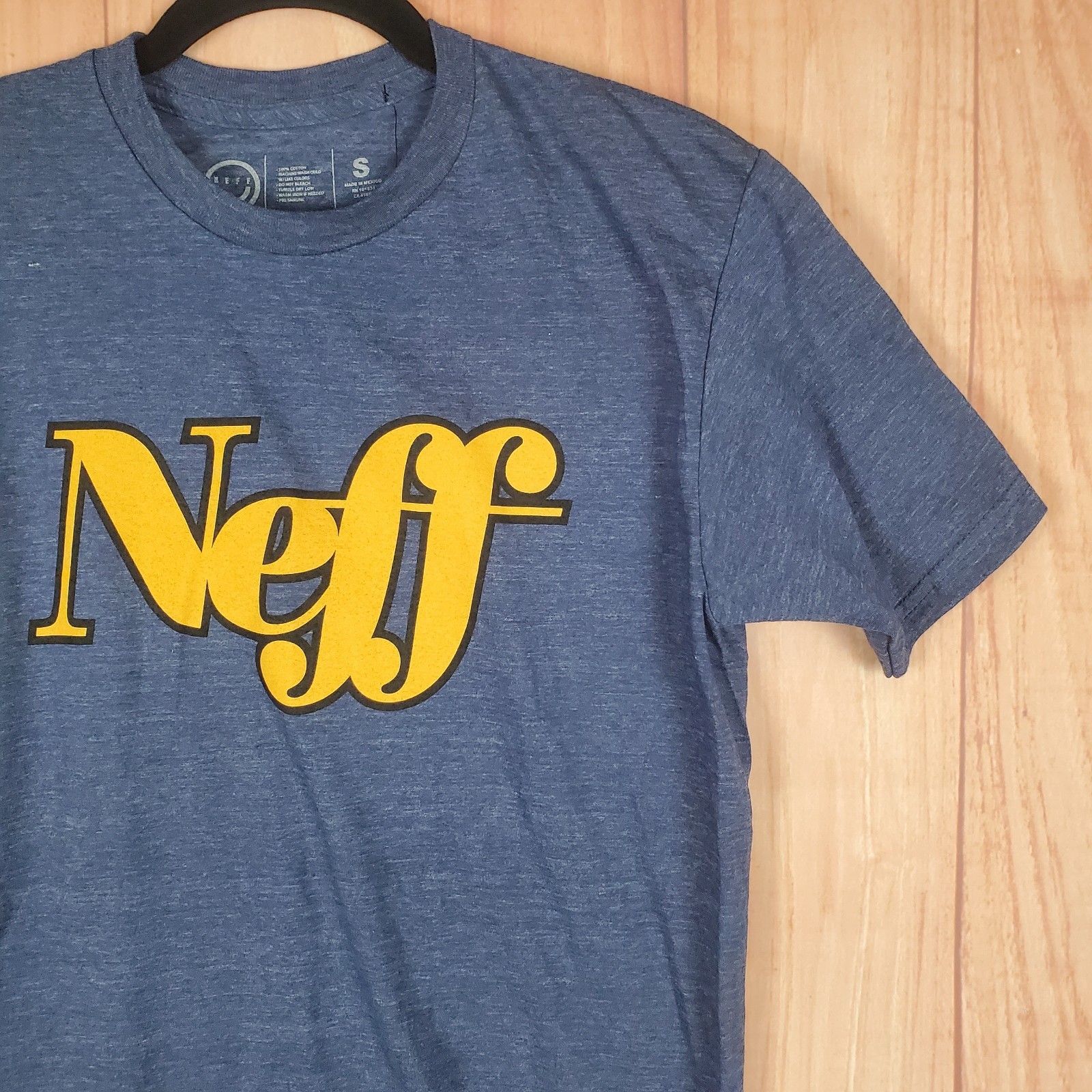 Neff T Shirt Mens Small Blue Cotton Spellout Logo Graphic Outdoor Everyday Wear gallery