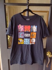 BT21 T Shirt Large Black