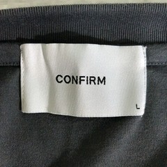 Confirm Natural Draped One Point Embroidery Short Sleeve T-shirt Charcoal Size L
