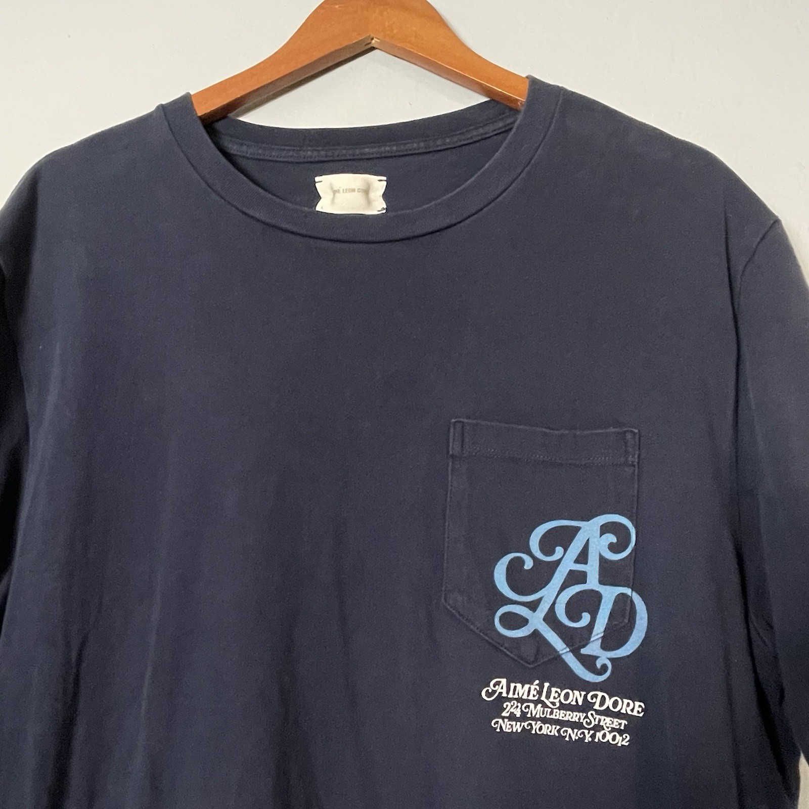 Aime Leon Dore ALD Monogram Navy Pocket Tee - Men’s Large gallery