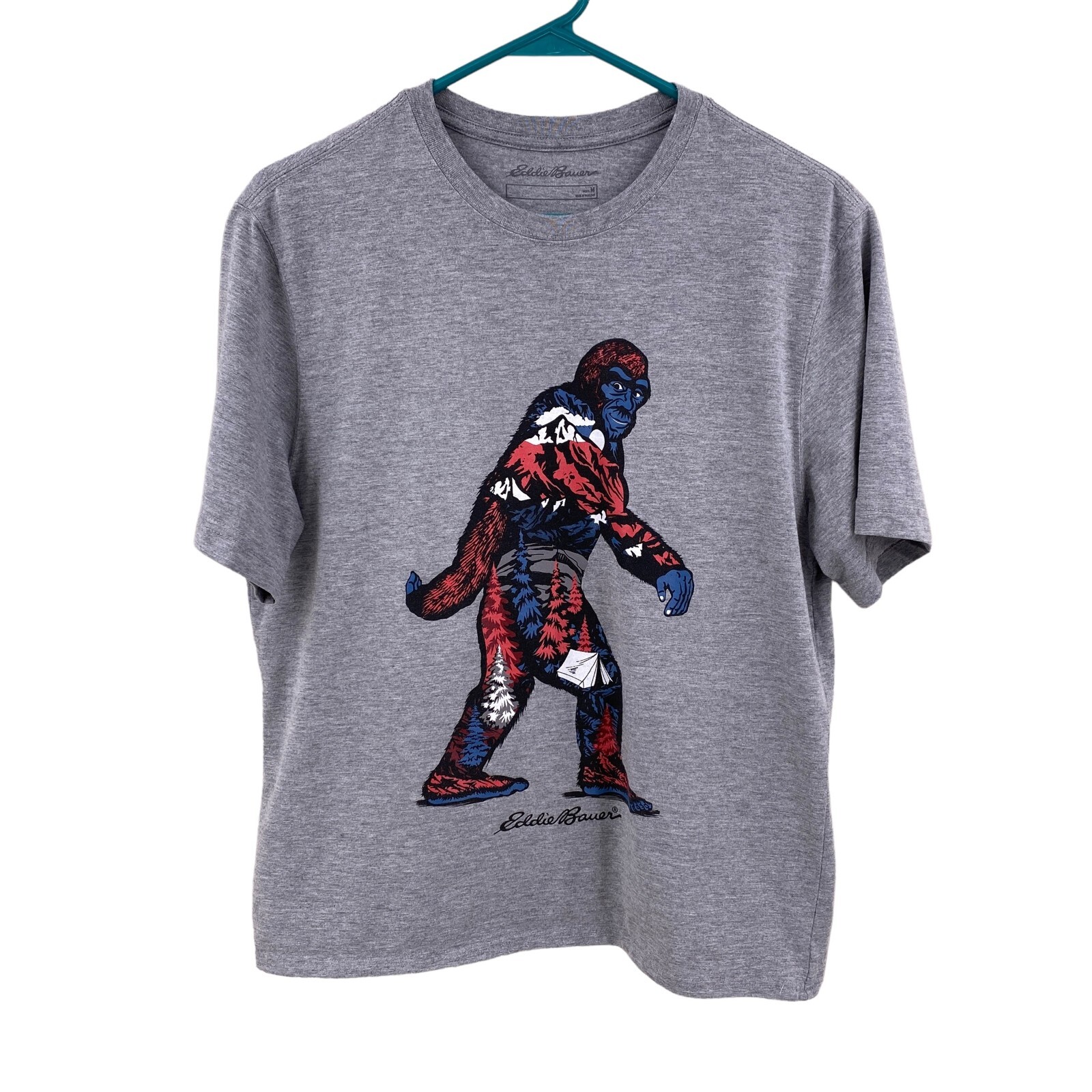 Eddie Bauer T-Shirt Gray Size Medium Camping Outdoor Sasquatch Yeti Big Foot gallery