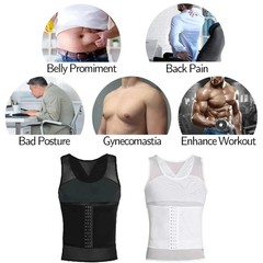 Men’s Compression Vest Body Shaper Tummy Slimming Waist Trainer Shapewear Top