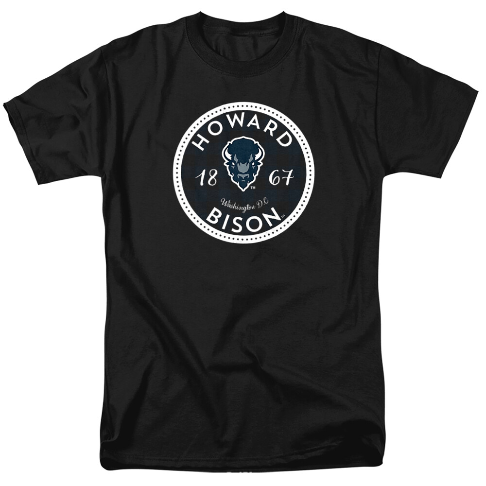 Howard University Adult T-Shirt Plaid Badge, Black, S-5XL gallery