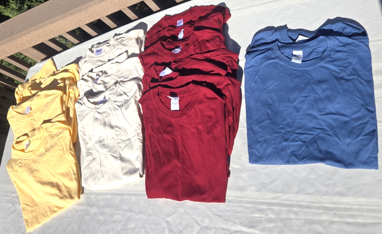 NEW Bulk Lot of 20 GILDAN T-Shirts Heavy Duty Cotton Tee – Blanks Size Men’s L