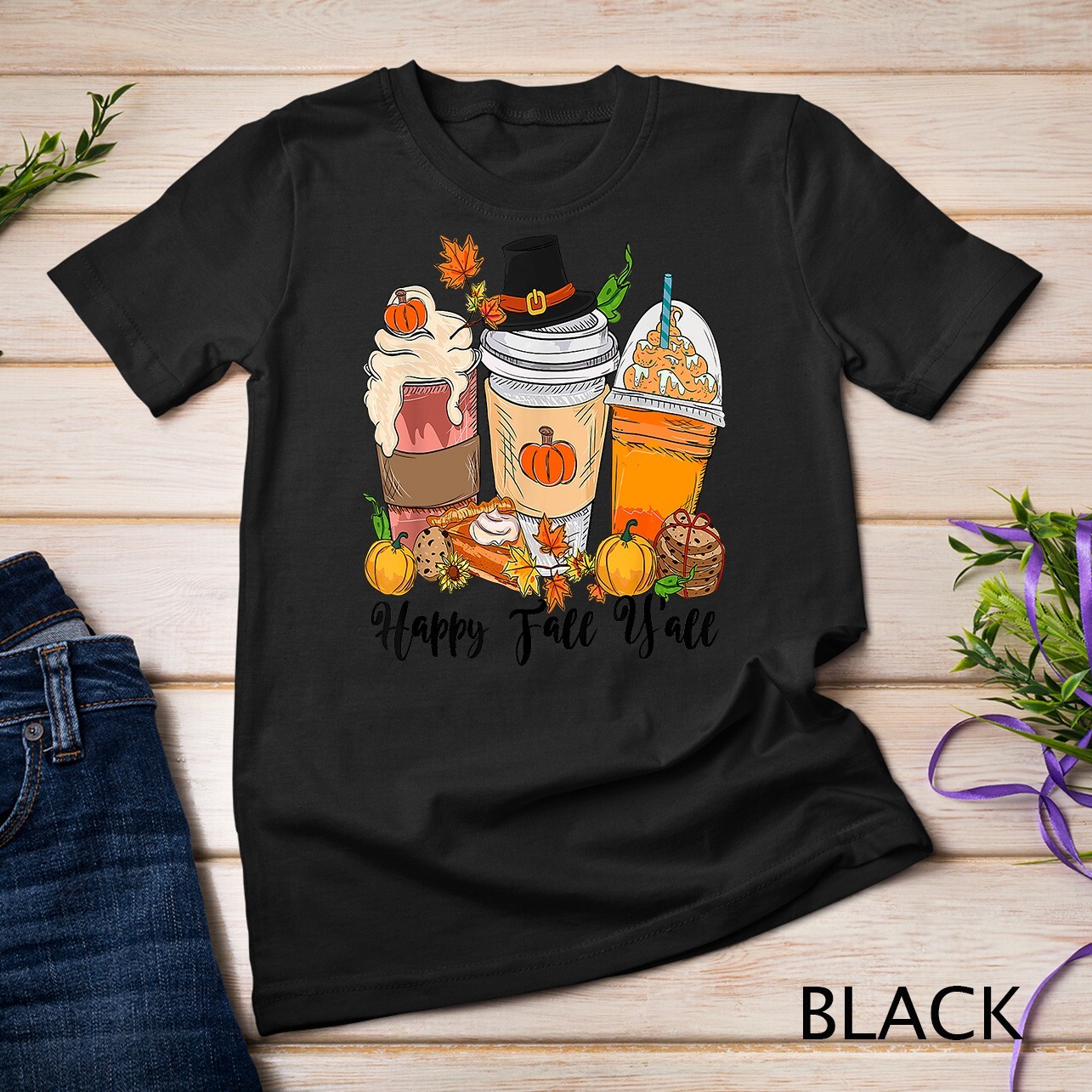Happy Fall Y'all Pumpkin Truck Autumn Thanksgiving Unisex T-shirt gallery