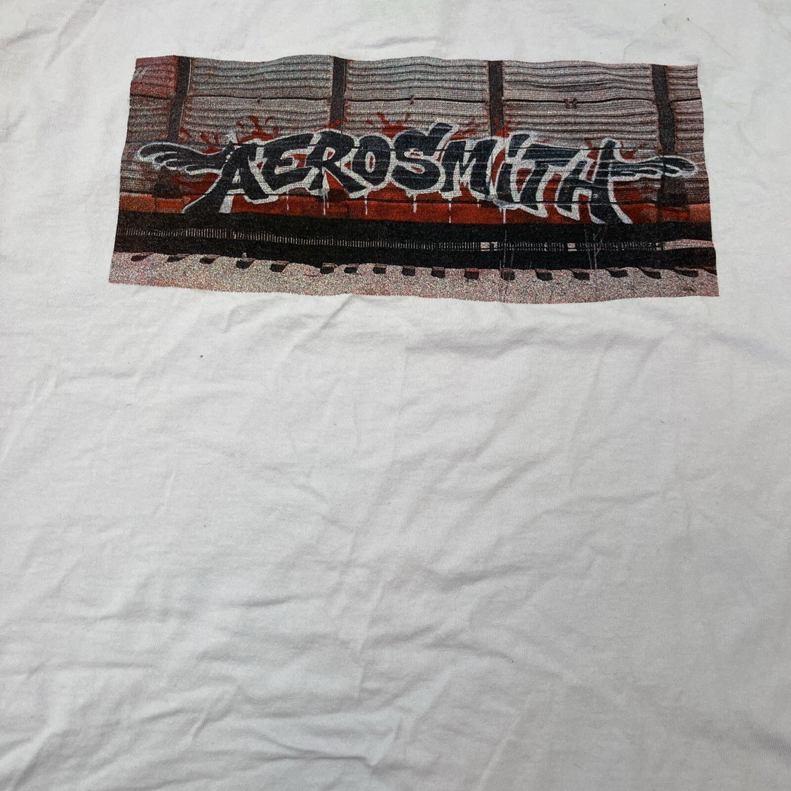 Aerosmith Graphic T-Shirt Mens XL Light Purple Good Graffiti Logo Rock Band Tee gallery
