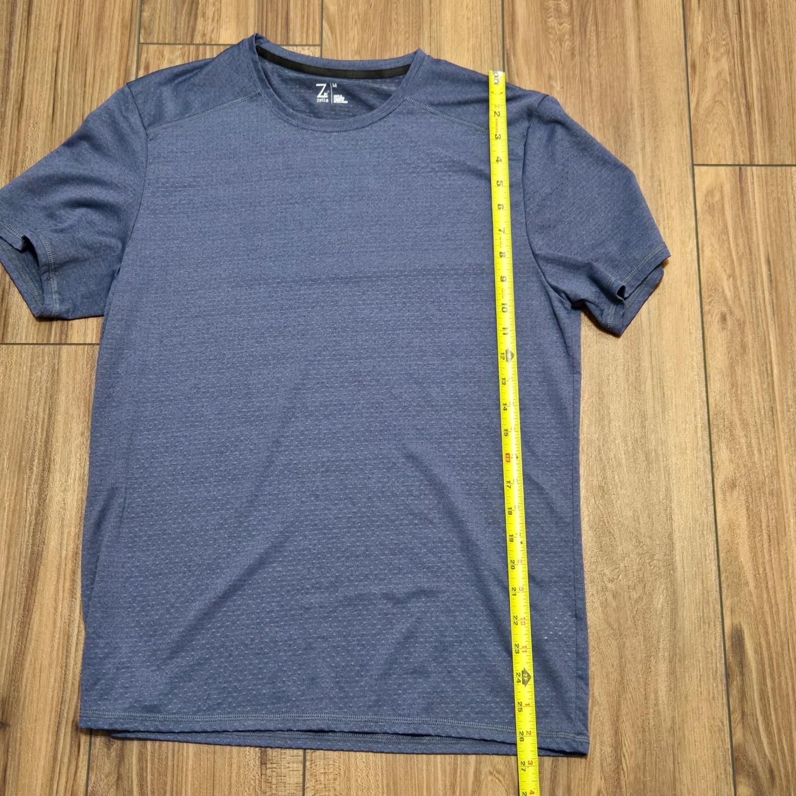 Z by Zella Mens Blue Heathered Mesh Performance Athletic T-Shirt Size M gallery