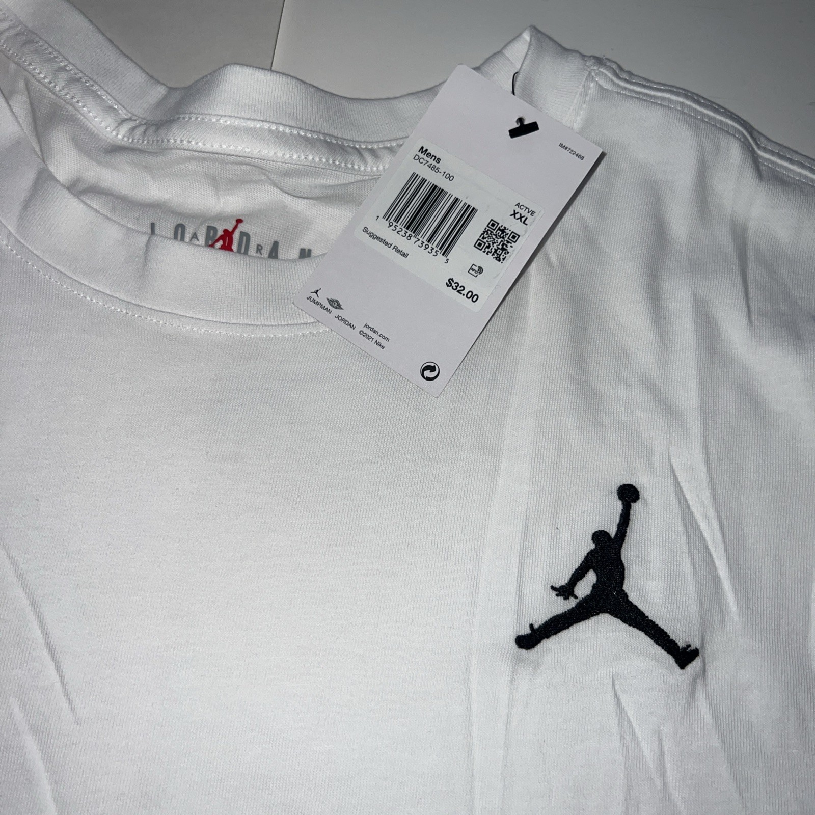 Jordan Embroidered Jumpman Core T Shirt DC7485-100 White Men's Sz XXL NEW gallery